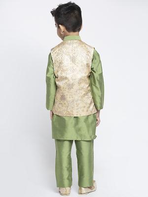 festive wear kurta set with nehru jacket - 17573793 - Standard Image - 3