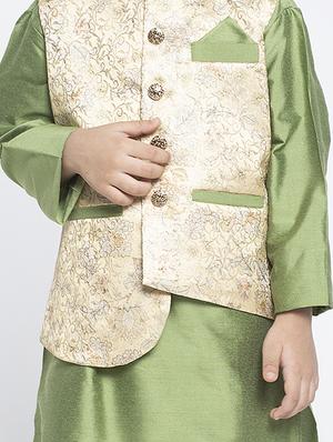 festive wear kurta set with nehru jacket - 17573793 - Standard Image - 4