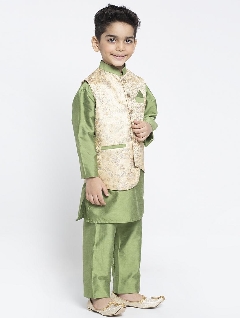 festive wear kurta set with nehru jacket - 17573793 - Zoom Image - 2