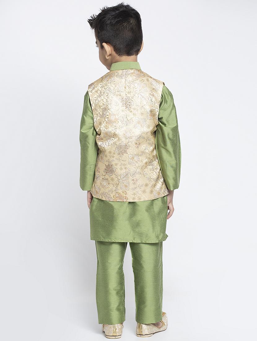 festive wear kurta set with nehru jacket - 17573793 - Zoom Image - 3
