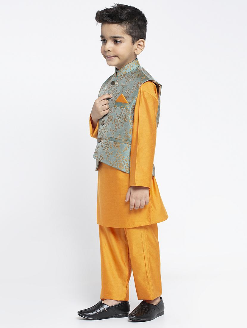 festive wear kurta set with nehru jacket - 17573796 - Zoom Image - 2