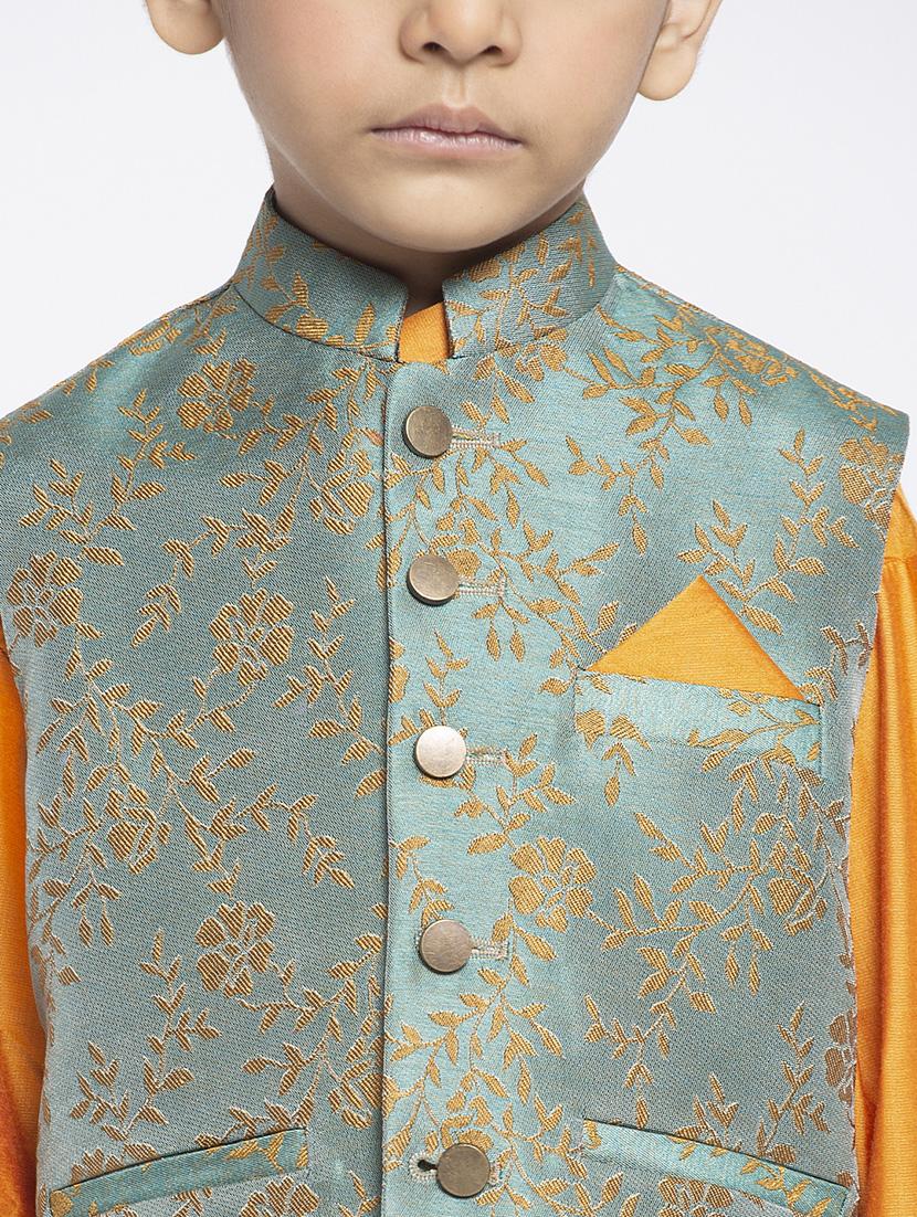 festive wear kurta set with nehru jacket - 17573796 - Zoom Image - 4