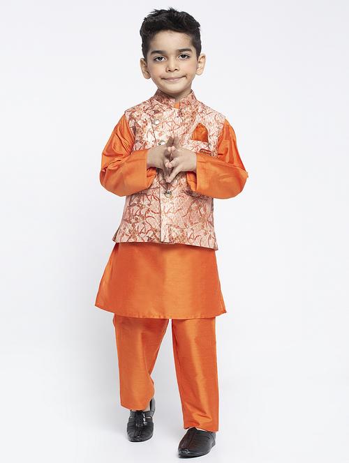 festive wear kurta set with nehru jacket - 17573797 - Standard Image - 1