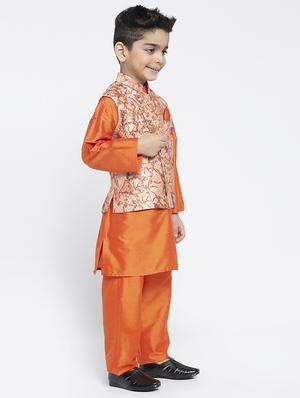 festive wear kurta set with nehru jacket - 17573797 - Standard Image - 2