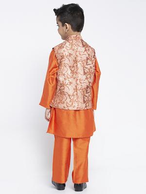 festive wear kurta set with nehru jacket - 17573797 - Standard Image - 3
