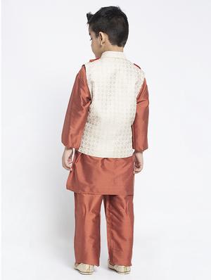 festive wear kurta set with nehru jacket - 17573808 - Standard Image - 3