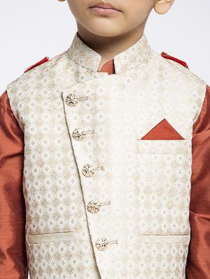 festive wear kurta set with nehru jacket - 17573808 - Standard Image - 4