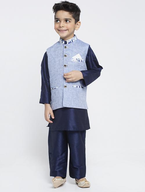 festive wear kurta set with nehru jacket - 17573817 - Standard Image - 1