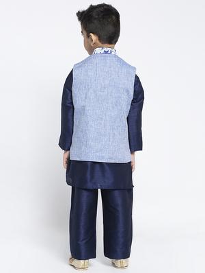 festive wear kurta set with nehru jacket - 17573817 - Standard Image - 3
