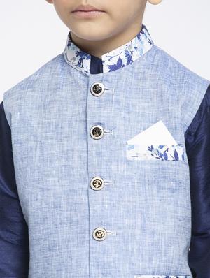 festive wear kurta set with nehru jacket - 17573817 - Standard Image - 4