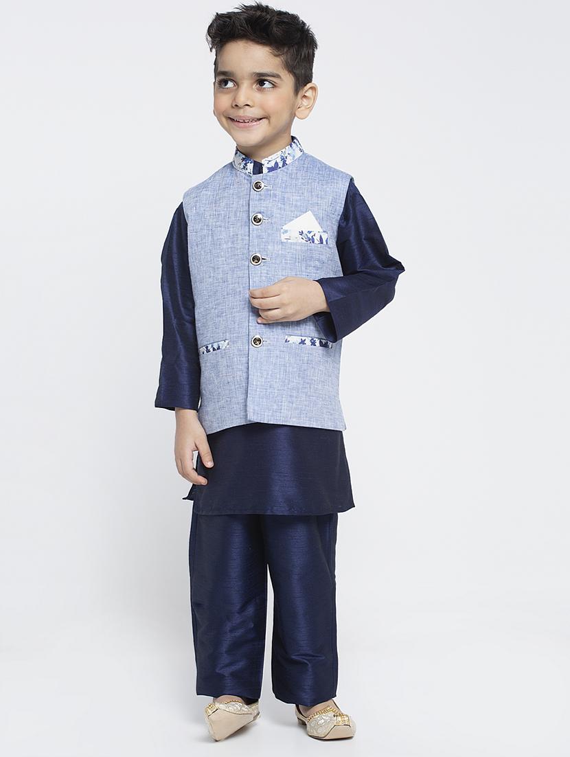 festive wear kurta set with nehru jacket - 17573817 - Zoom Image - 1