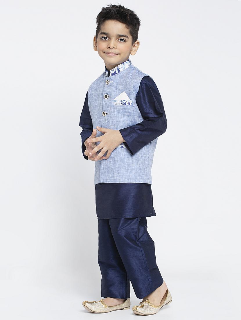 festive wear kurta set with nehru jacket - 17573817 - Zoom Image - 2