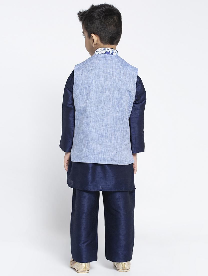 festive wear kurta set with nehru jacket - 17573817 - Zoom Image - 3