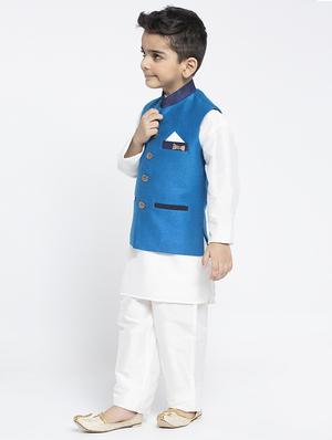 festive wear kurta set with nehru jacket - 17573819 - Standard Image - 2