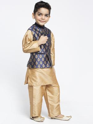 festive wear kurta set with nehru jacket - 17573824 - Standard Image - 2