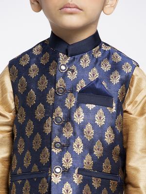 festive wear kurta set with nehru jacket - 17573824 - Standard Image - 4