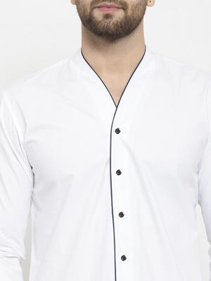 white solid casual shirt - 17573885 - Standard Image - 5