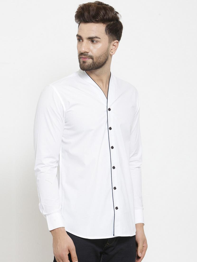 white solid casual shirt - 17573885 - Zoom Image - 2