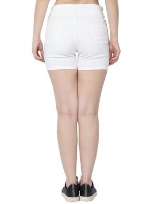 white denim shorts - 17573897 - Standard Image - 3