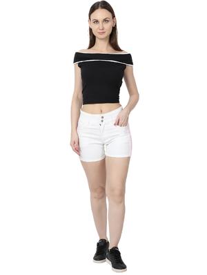 white denim shorts - 17573897 - Standard Image - 4