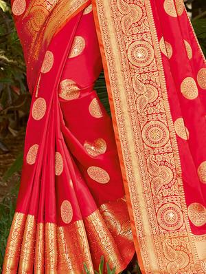 zari work woven saree with blouse - 17574084 - Standard Image - 2