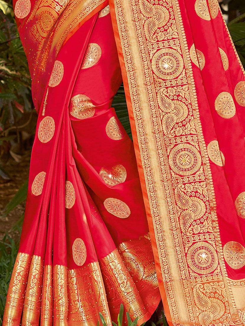 zari work woven saree with blouse - 17574084 - Zoom Image - 2