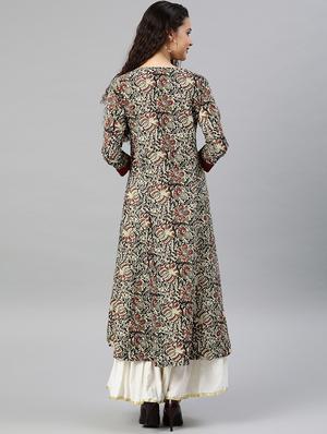 maroon anarkali kurta - 17574181 - Standard Image - 3