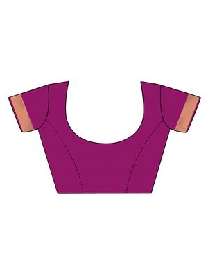 deep mpurple kanjivaram saree with blouse - 17574261 - Standard Image - 4