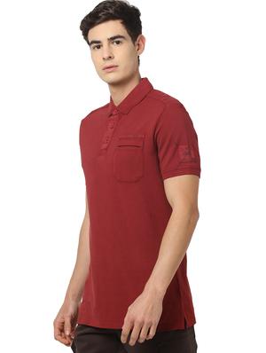 maroon solid polo t-shirt - 17574274 - Standard Image - 2