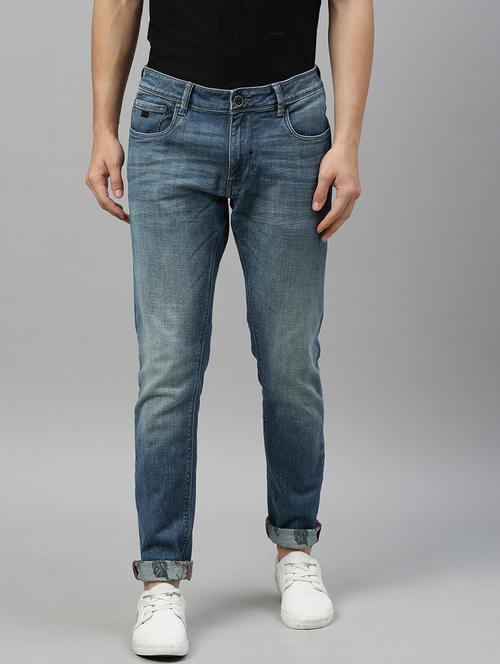 blue light washed denim jeans - 17574321 - Standard Image - 1
