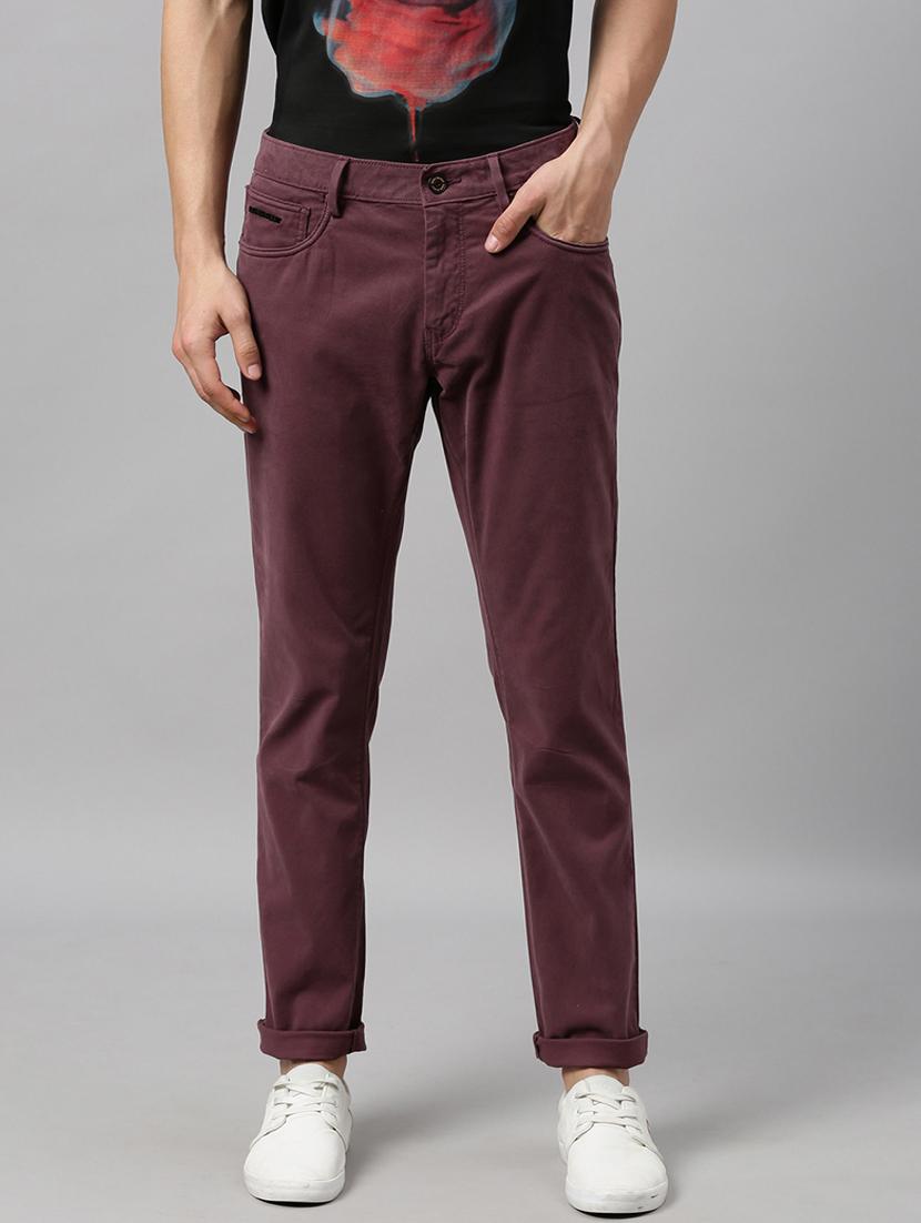 burgundy solid chinos - 17574324 - Zoom Image - 1