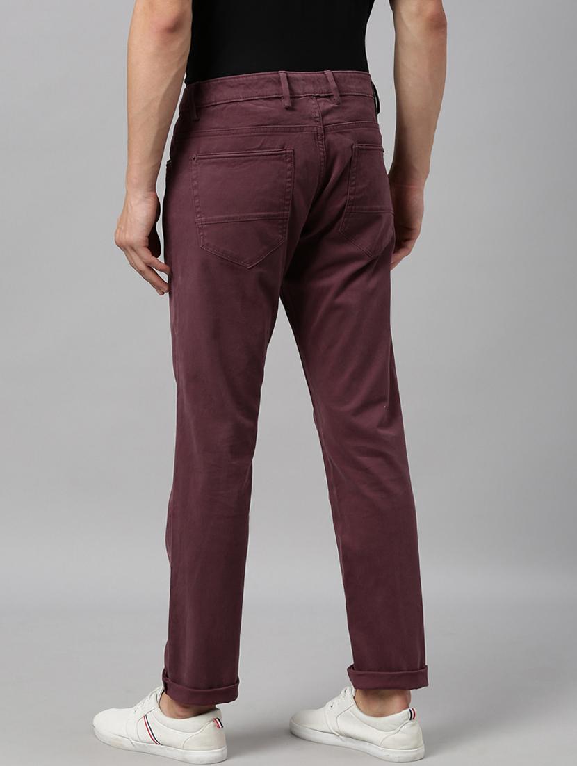 burgundy solid chinos - 17574324 - Zoom Image - 3