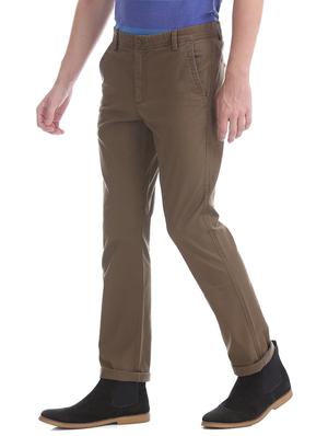 brown solid chinos - 17574486 - Standard Image - 2