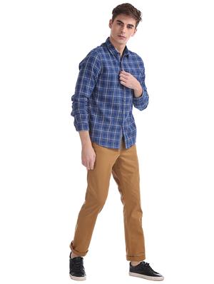 brown solid chinos - 17574487 - Standard Image - 4