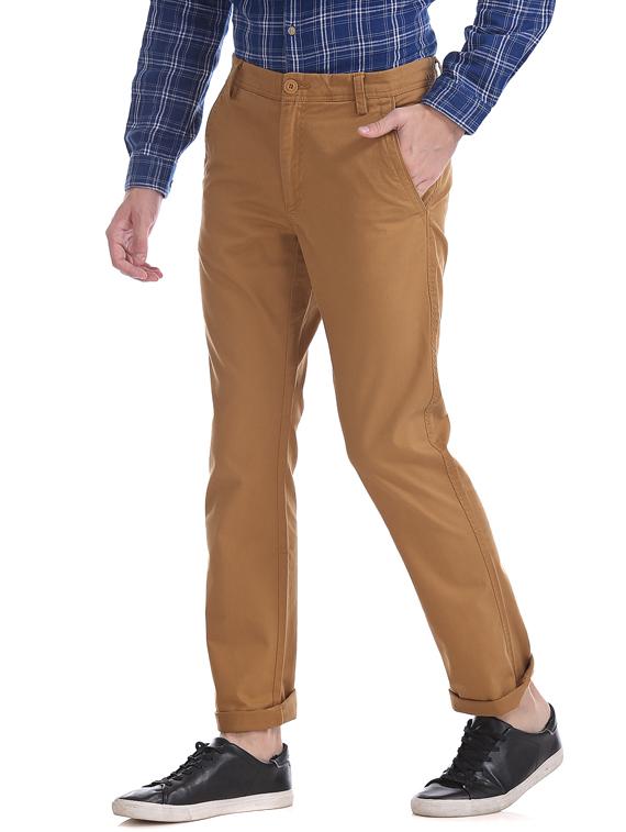 brown solid chinos - 17574487 - Zoom Image - 2