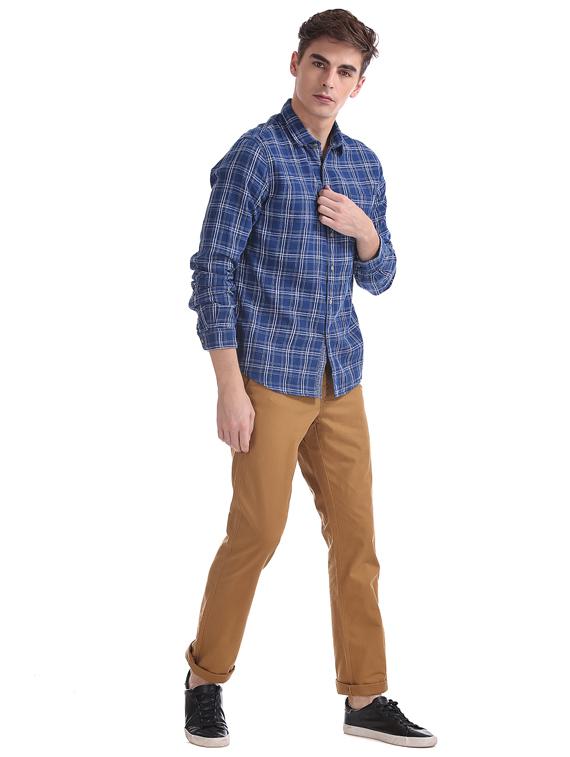 brown solid chinos - 17574487 - Zoom Image - 4