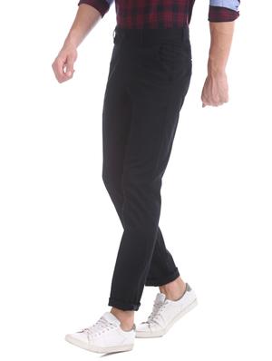 navy blue solid chinos - 17574503 - Standard Image - 2