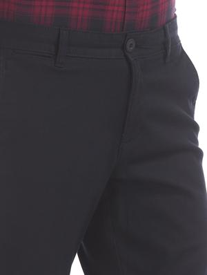 navy blue solid chinos - 17574503 - Standard Image - 5