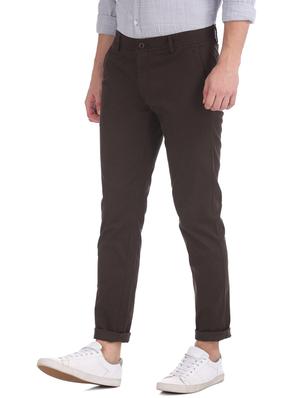 brown solid chinos - 17574506 - Standard Image - 2