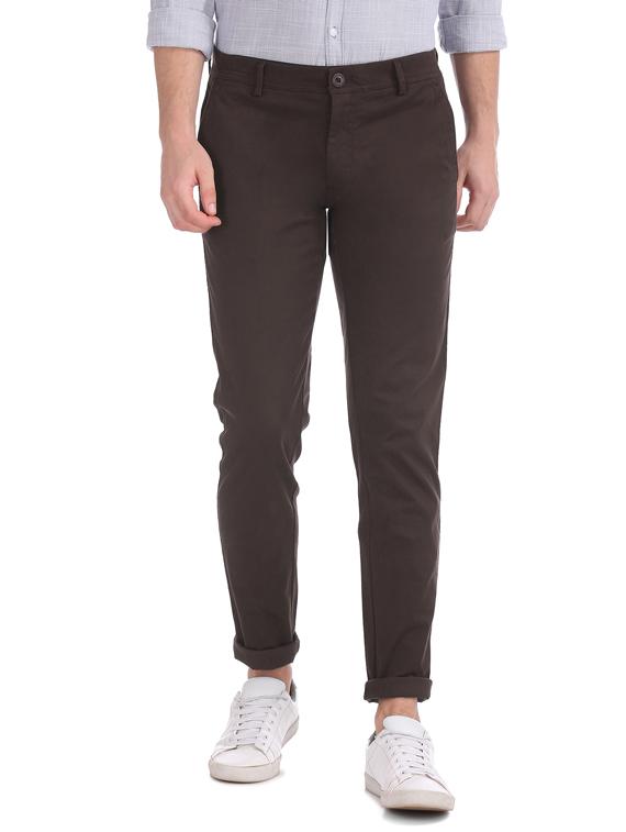 brown solid chinos - 17574506 - Zoom Image - 1
