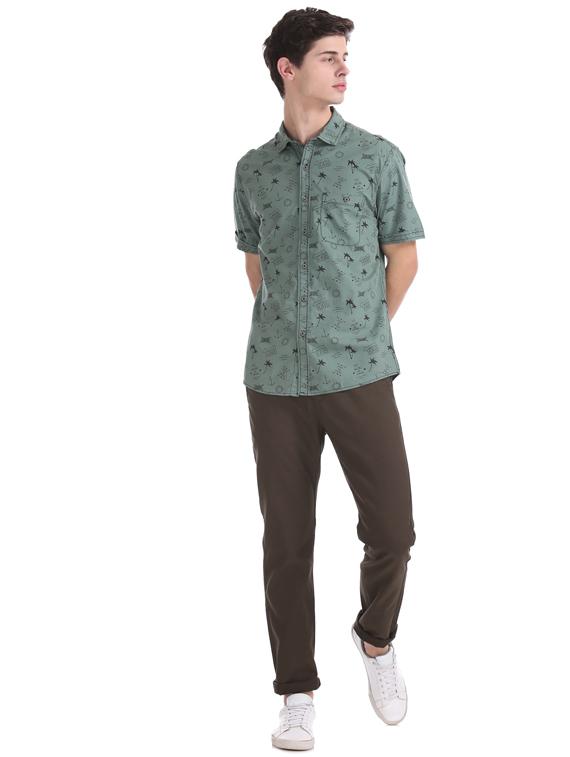 brown solid chinos - 17574512 - Zoom Image - 4