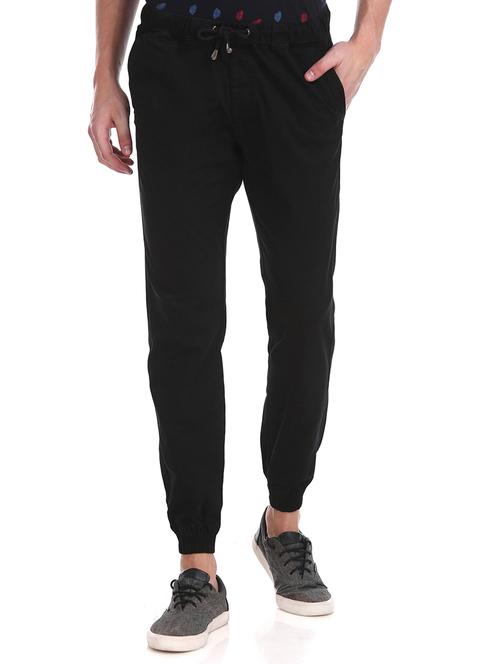 black solid joggers - 17574530 - Standard Image - 1