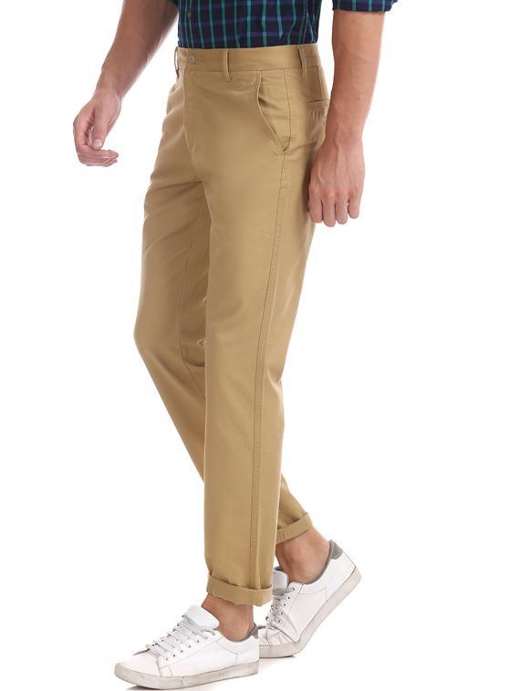 beige solid chinos - 17574544 - Zoom Image - 2