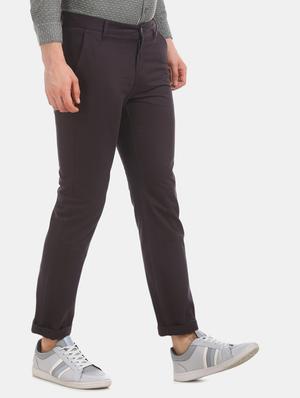 brown solid chinos - 17574550 - Standard Image - 2