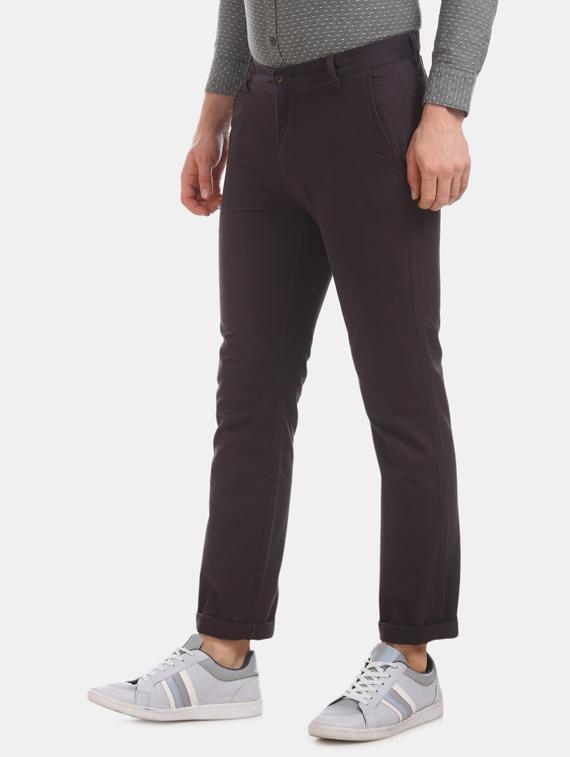 brown solid chinos - 17574550 - Zoom Image - 1