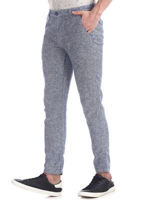 blue solid chinos - 17574558 - Standard Image - 2