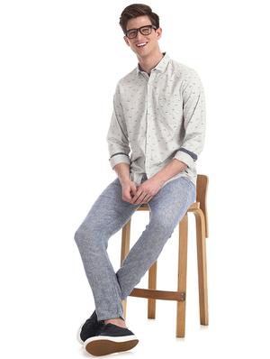 blue solid chinos - 17574558 - Standard Image - 4
