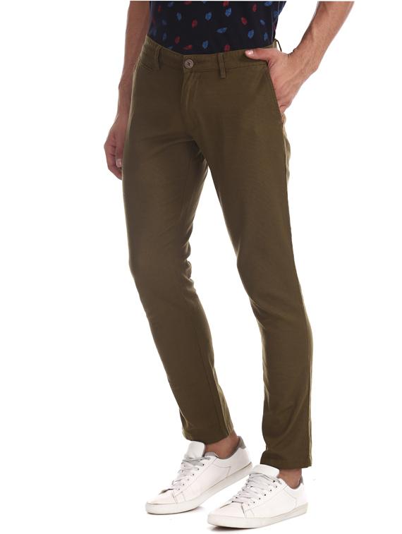 brown solid chinos - 17574586 - Zoom Image - 2
