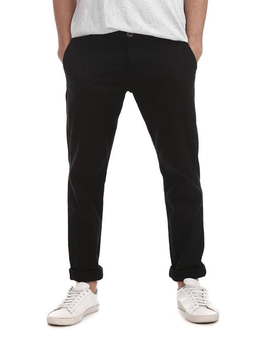 black solid chinos - 17574600 - Standard Image - 1