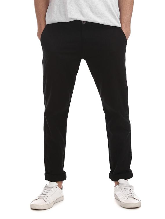 black solid chinos - 17574600 - Zoom Image - 1
